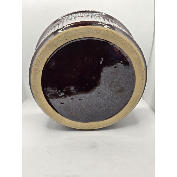 Vtg Dark Brown Stoneware Casserole w/lid Ribbed Design USA Made 8 1/4" D x 3.5" - Picture 5 of 10